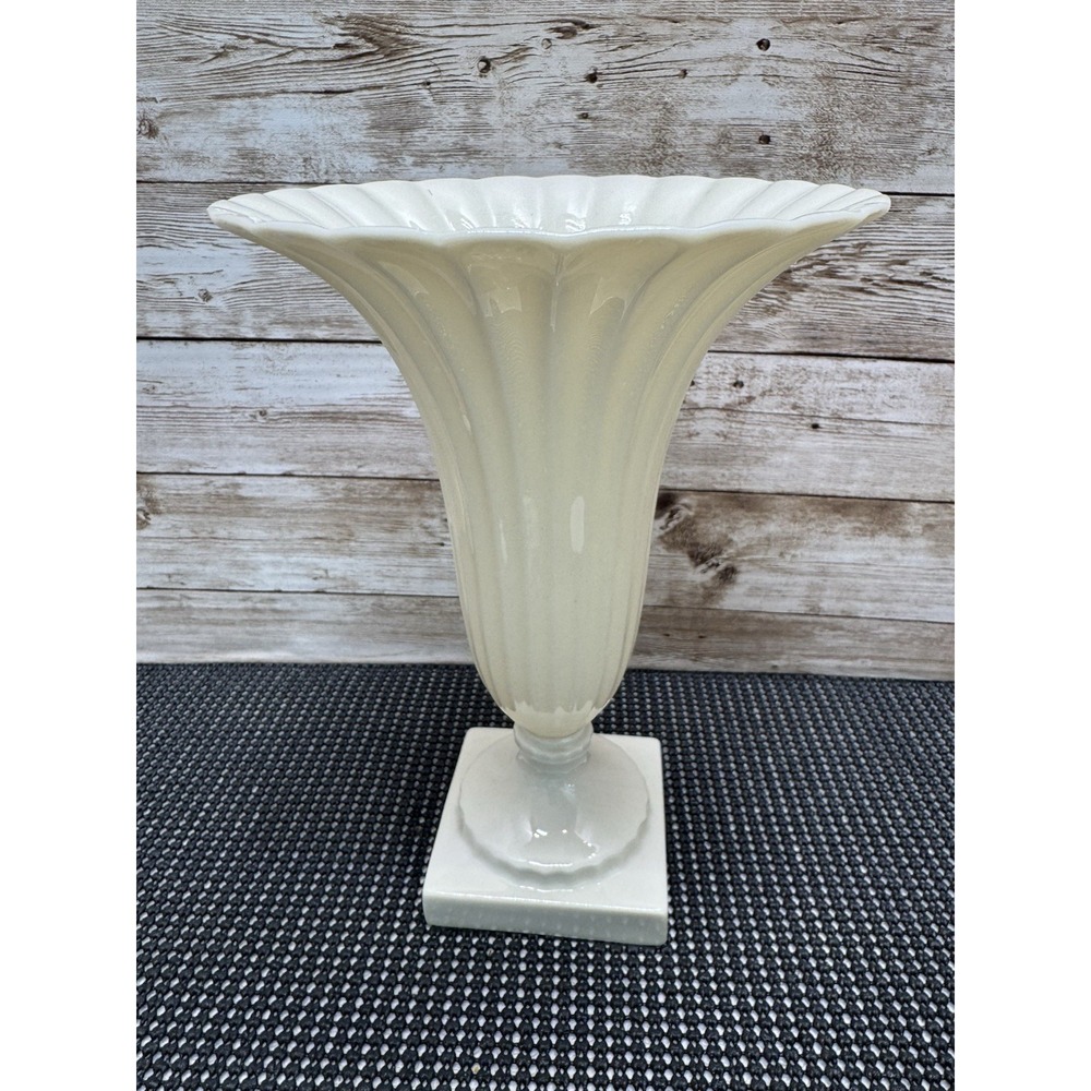 Lenox Fluted Trumpet Vase 8 3/4"  Pedestal Bone China Vintage Regal Collection